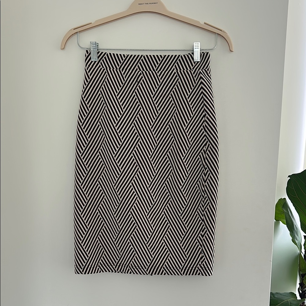 Anthropologie Black, Red, and White Patterned Women's Skirt